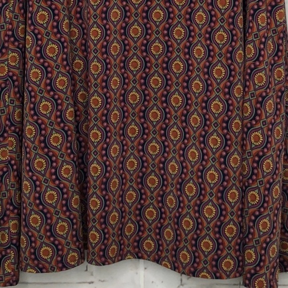 LuLaRoe Azure Womens Orange Blue Yellow Mandala Stretch A-Line Skirt X Large XL - Picture 2 of 4